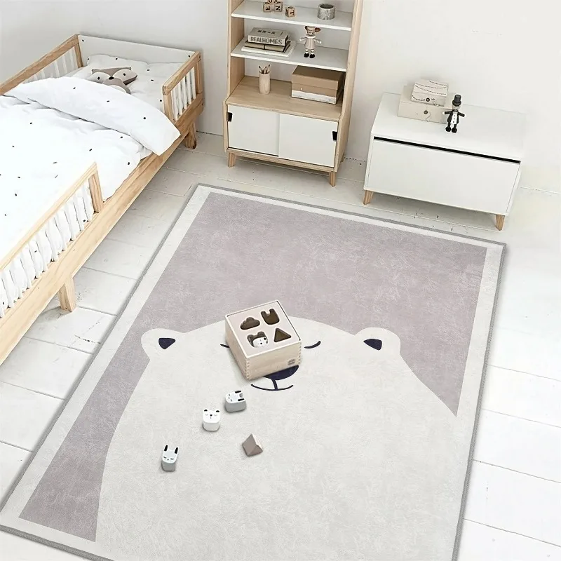 Polar Bear Newborn Rug Fox Toddler Carpet Cow Nursery Rug Moo Animals Infant mat Anti Slip Mat for Kid's Room Gift For Babies