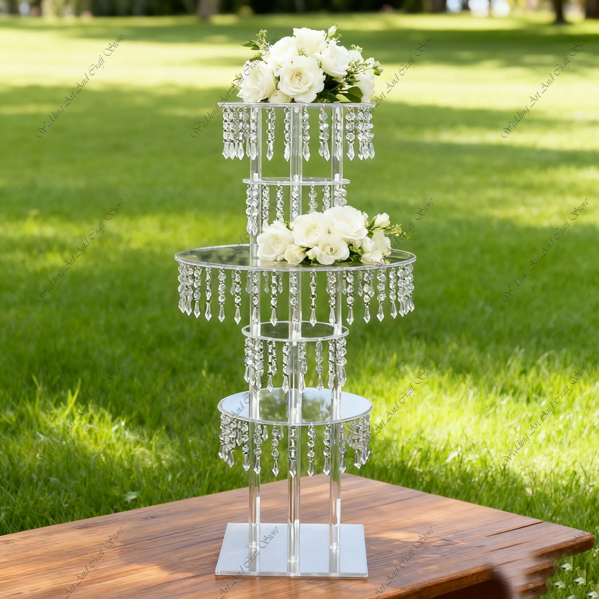 

6 шт. 3/5 ярусов f30, свадебный реквизит с акриловой занавеской из бисера, подставка для цветов, дорожное руководство, вечеринка, свадьба, украшение стола в отеле ivy85