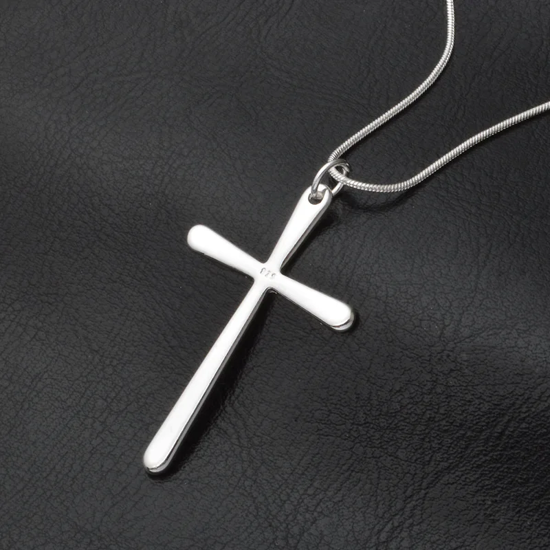 Women/Men Jewelry Wholesale Trendy 925 Sterling Silver Cross Pendant Necklace Punk Style Fast Shipping