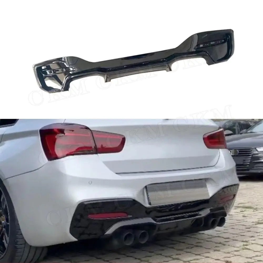 

ABS Gloss Black Material Rear Bumper Lip Diffuser Extension Covers For BMW 1 Series F20 M Sport M135i M140i 2015-2018