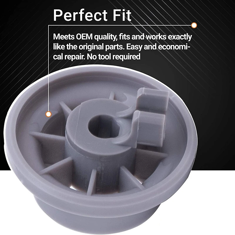 Ersatzteile für Geschirrspüler, 4 Stück, 165314, Ersatzteil für unteres Geschirrkorbrad für Geschirrspüler, passend für Bosch
