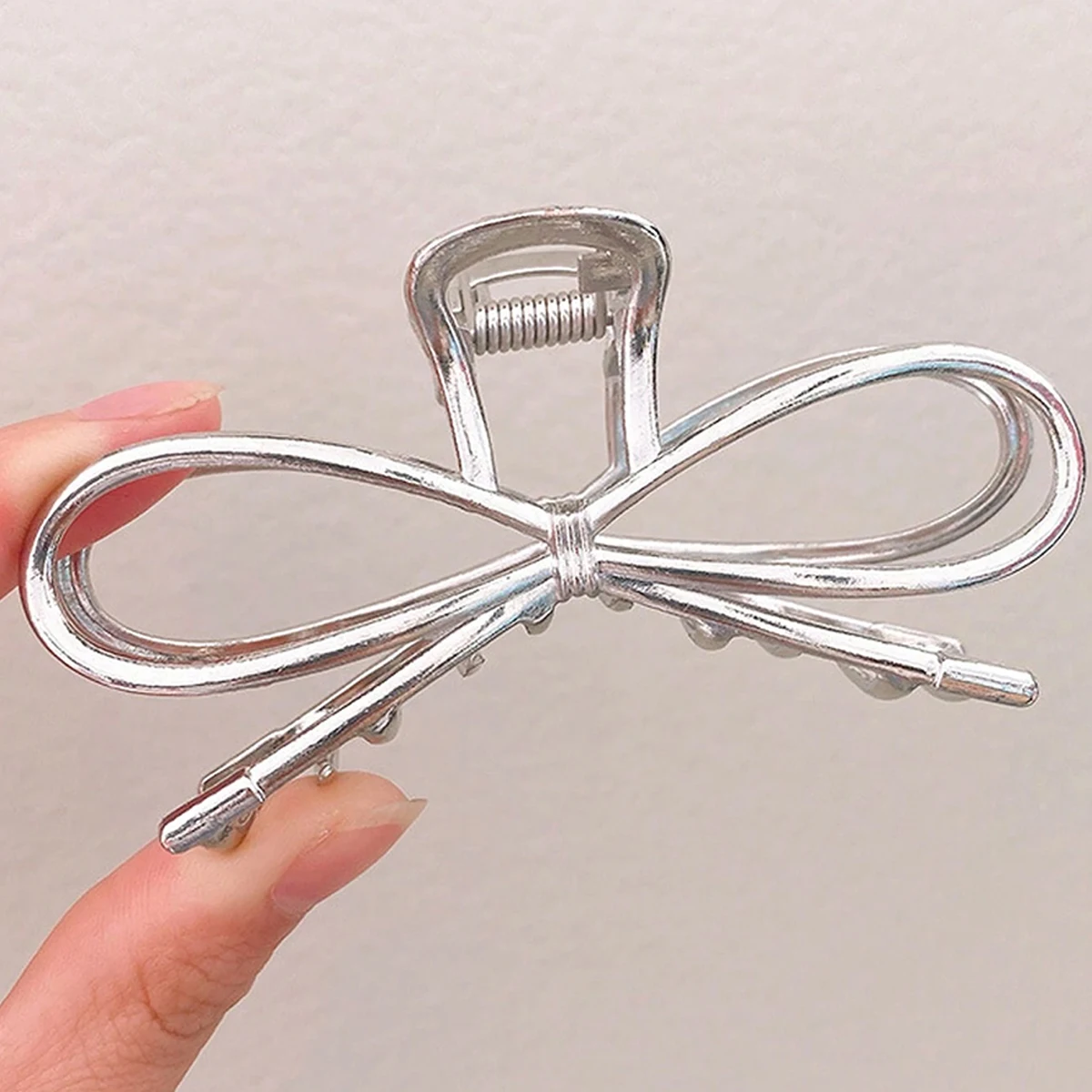 2 pcs Fashion Butterfly Bow Hair Clips, Gold & Silver Shark Clips for Updo, Suitable for Dates, Campus, Parties, Office view 2