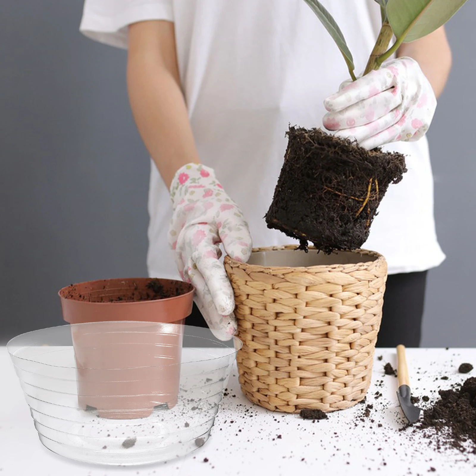 

10Pcs Reliable Waterproof Flowerpot Liners Durable Plastic Plant Trays For Indoor Use No Holes Drip Base Accessory