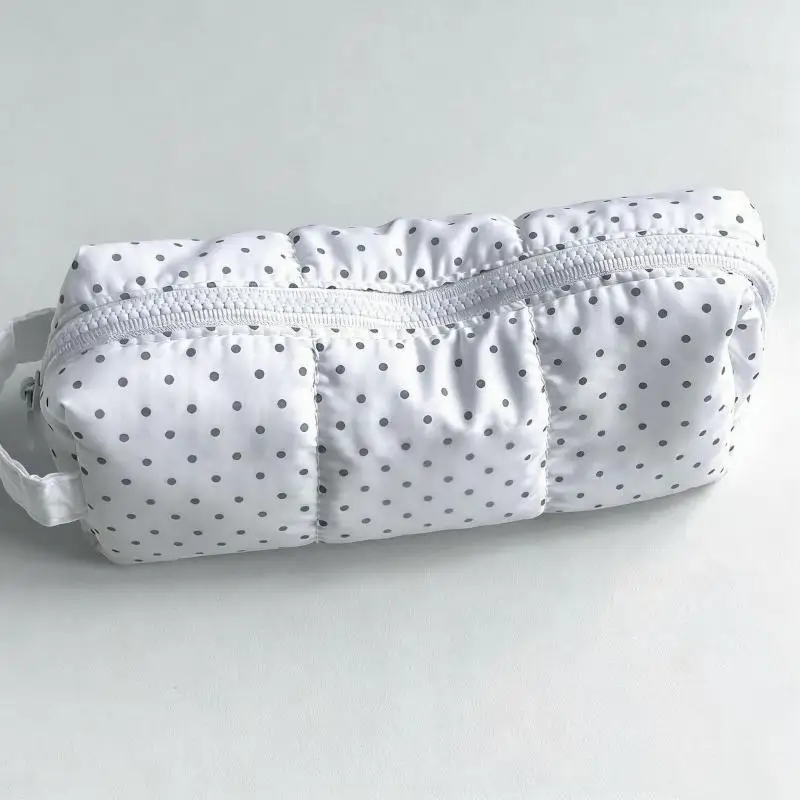 Hot Sale Polka Dot Design Pencil Case Large-capacity Soft Touch Pen Bag Stationery Pouch Students