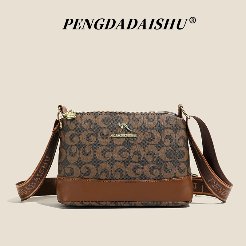 

New women's handbag, trendy fashion, retro letter print, top-handle and shoulder bag, versatile casual crossbody bag, mom bag