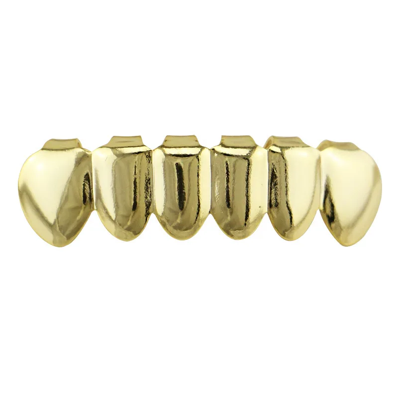 Grelhadores de dente superior de vampiro para festa de Halloween e Natal, dentes 18K, dois grelhadores individuais, conjunto inferior, hip hop