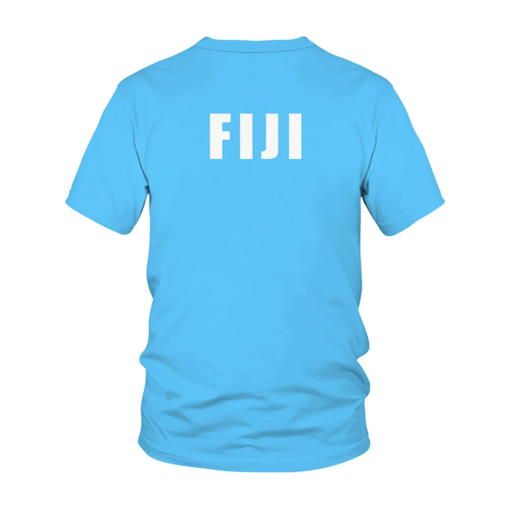 Fiji National Flag Pattern T-shirt Men Hot Sale New Summer Women Short-Sleeved Tops Shirt Children