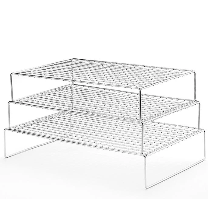 

For Grilling Cake Cooling Rack Cooking Parties 35.8*22.9*7.3cm Three Layer Cooling Rack Efficient Cooling Design