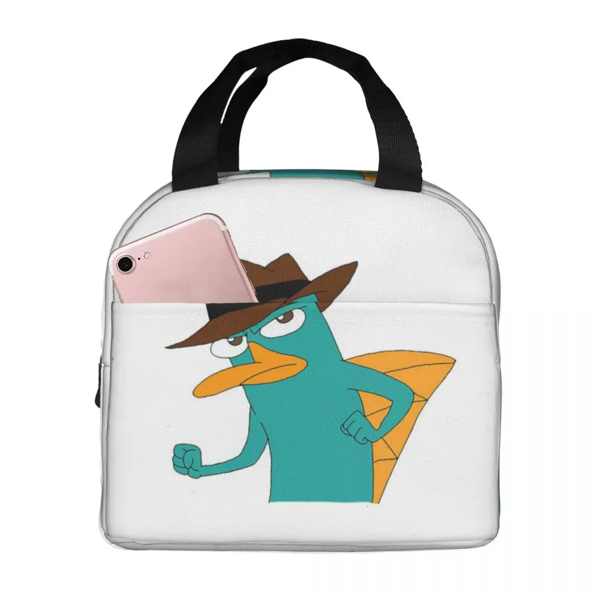 Perry The Platypus Lunch Bags Insulated Bento Box Portable Lunch Tote Picnic Bags Cooler Thermal Bag for Woman Kids School