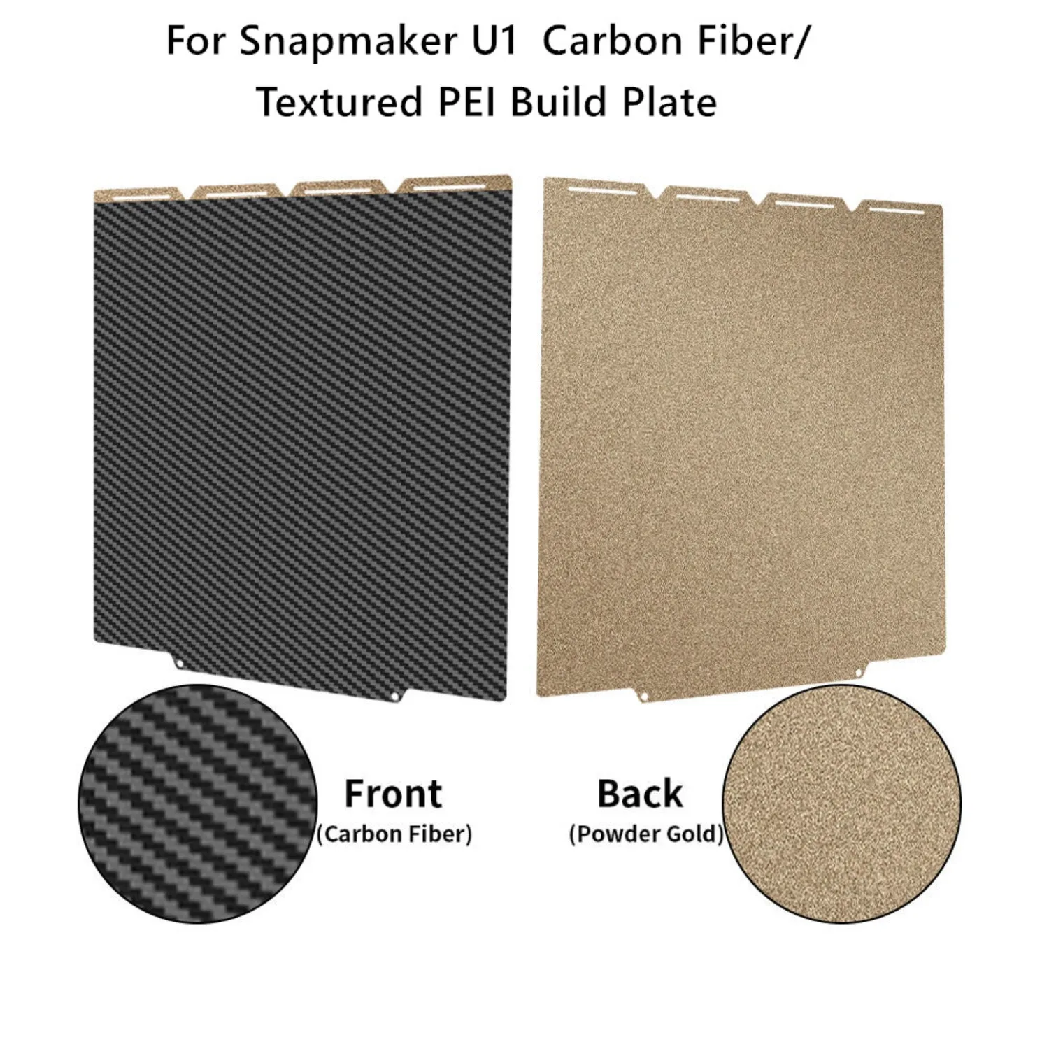 Für Snapmaker U1 Bauplatte 276x293mm Doppelseitige Strukturierte PEI+Glatte PET Kohlefaserplatte Flexibler Federstahl Einfach zu Entfernen – Detail 3