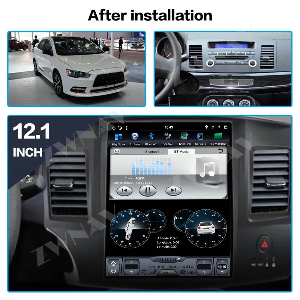 Car Accessories 12.1 Inch Display Multimedia Radio For Mitsubishi Lancer 2010-2015 car GPS navigation Player Head Unit Carplay