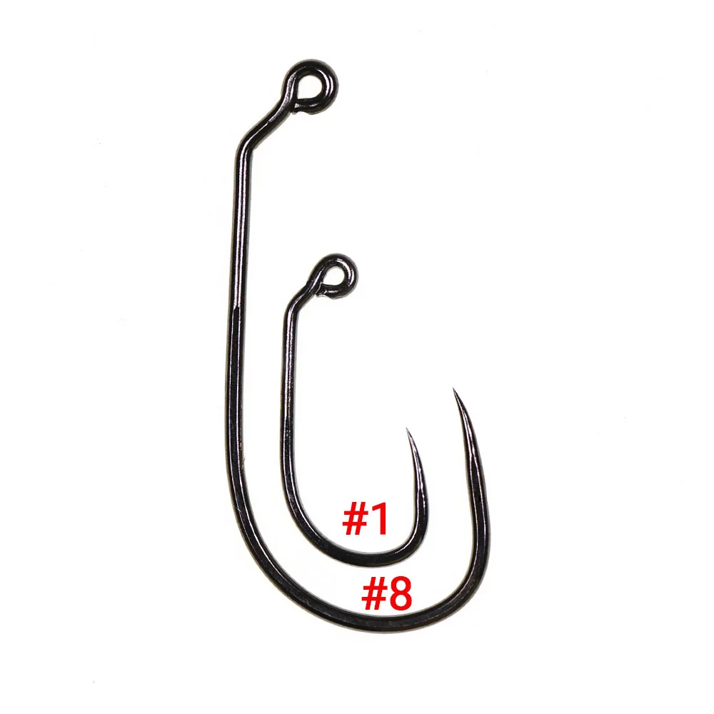 50 قطعة خطافات تهزهز من الفولاذ الكربوني عالي الكربون أبردين 60 °   خطافات ربط الذبابة لخطافات صيد الأسماك على شكل دودة المياه المالحة