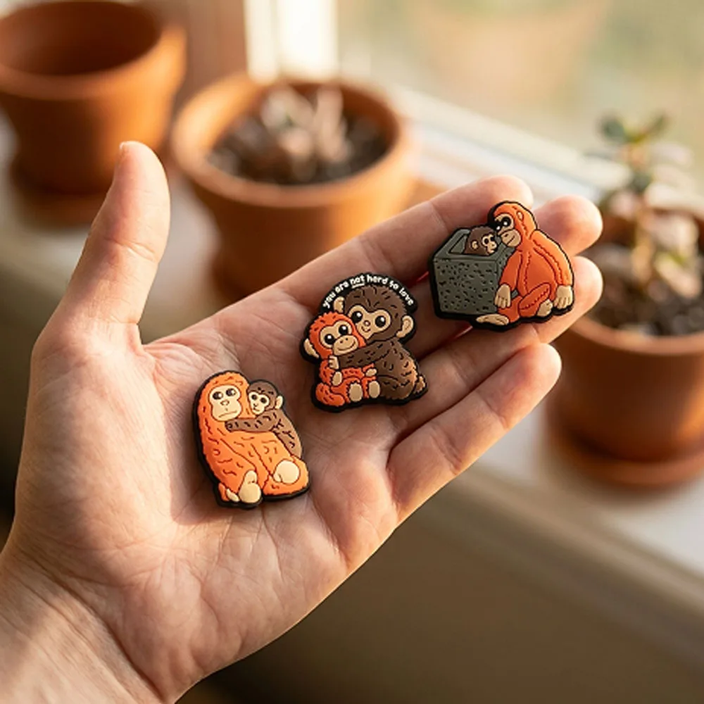 10PCS Cartoon Punch Monkey Shoe Charm Mix Wholesale PVC Decoration Buckle Clog Kids Detachable DIY Waterproof To X-mas Gifts