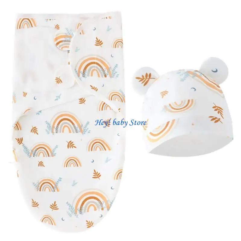 Bolsas Q1fe para los recién nacidos Bolsos dormir para bebés niños con manta algodón sombrero
