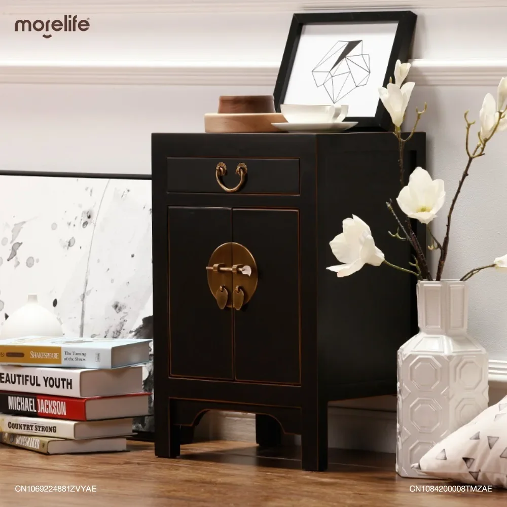 

Retro Style Bedside Table Sofa Storage Cabinets Minimalism Shelf Solid Wood Bedside Cabinet Nightstands Bedroom Furniture K01