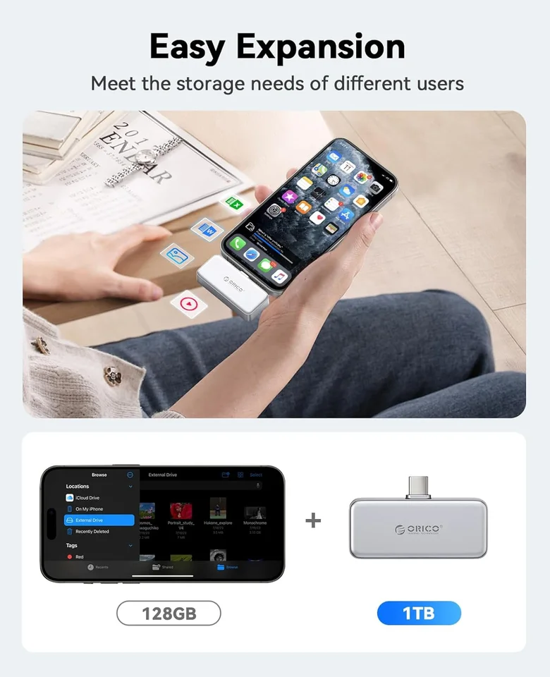 ORICO S20 FlashPod 1TB Portable SSD Up to 2000MB/s, Direct Plug