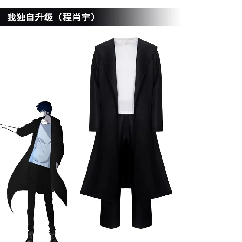 

❤2026❤ 2026 Anime Knight Killer Sung Jin-woo Solo Sung Jinwoo Leveling Cosplay Costume Wig Shun Mizushino Trench Coat Halloween❤