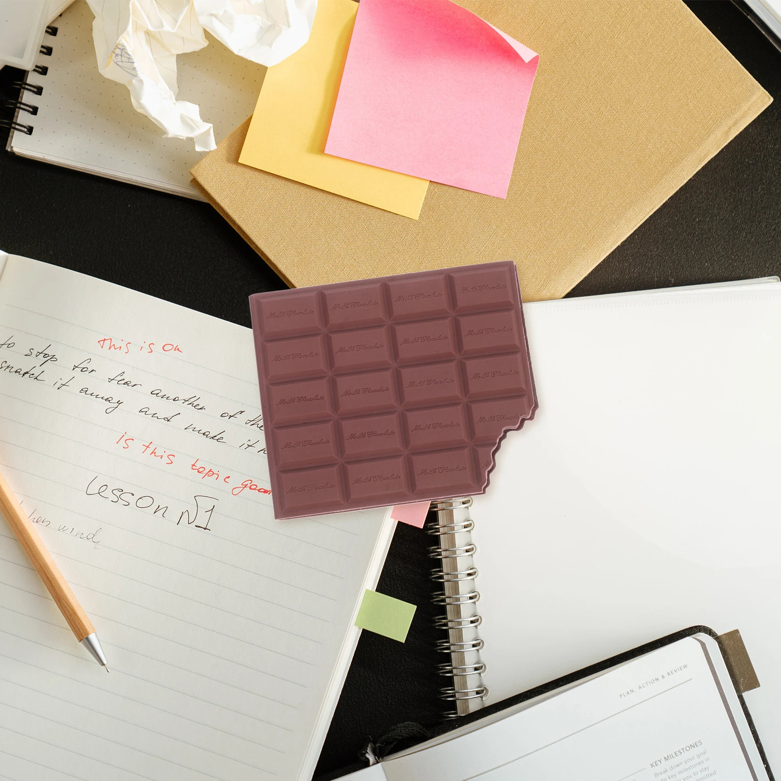 

2 Pcs Scented Chocolate Shaped Page Notebook Student Stationery Creative Cute Memo Office