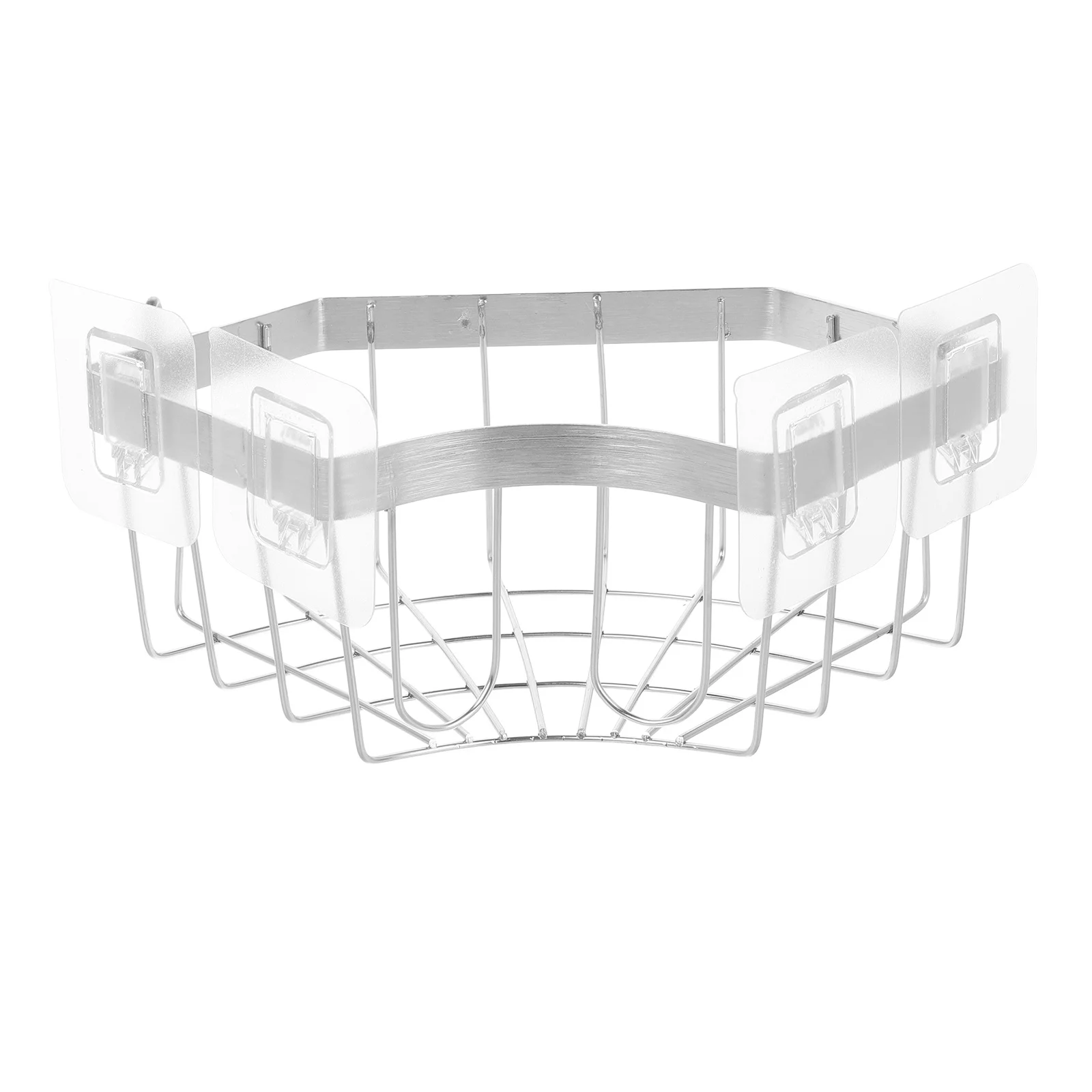 

Metal Sponge Holder Drain Rack for Kitchen Sink Corner Organizer with Dish Storage No Punching Draining Rack Stainless Steel