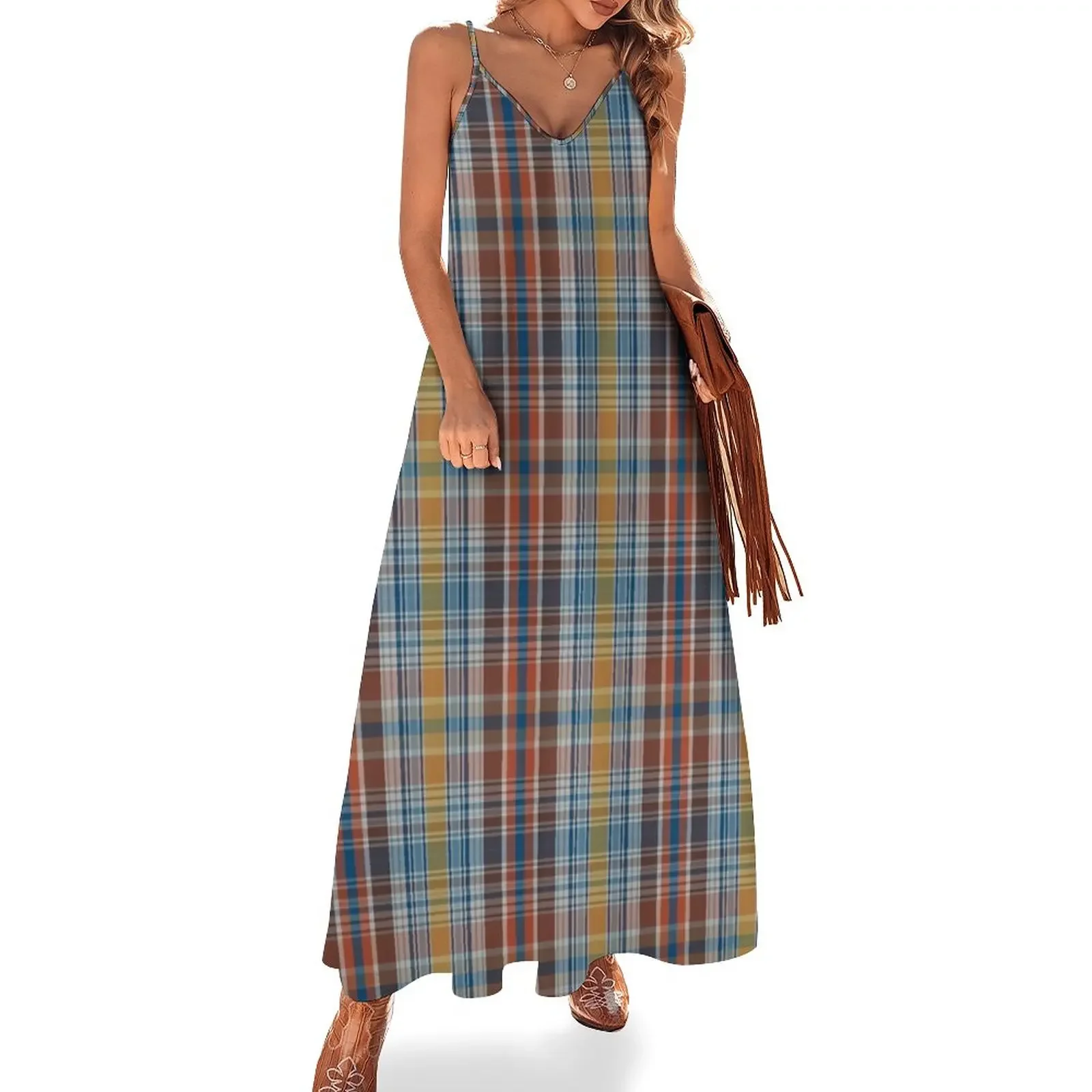 

Boot Edge Edge Madras Sleeveless Dress elegant women's dresses for wedding dress summer 2024 women festival outfit women