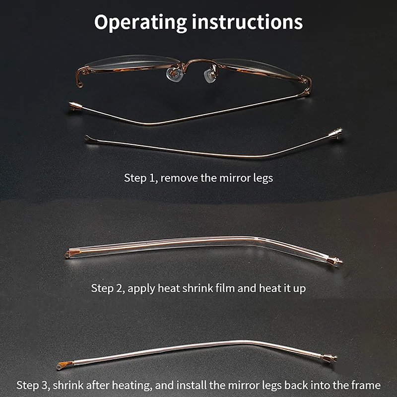 1M Eyeglasses Anti-Allergic Heat Shrinkable Tip Tube Cover Optical Store Accessories for Metal SunGlasses Ear Face Protection view 3