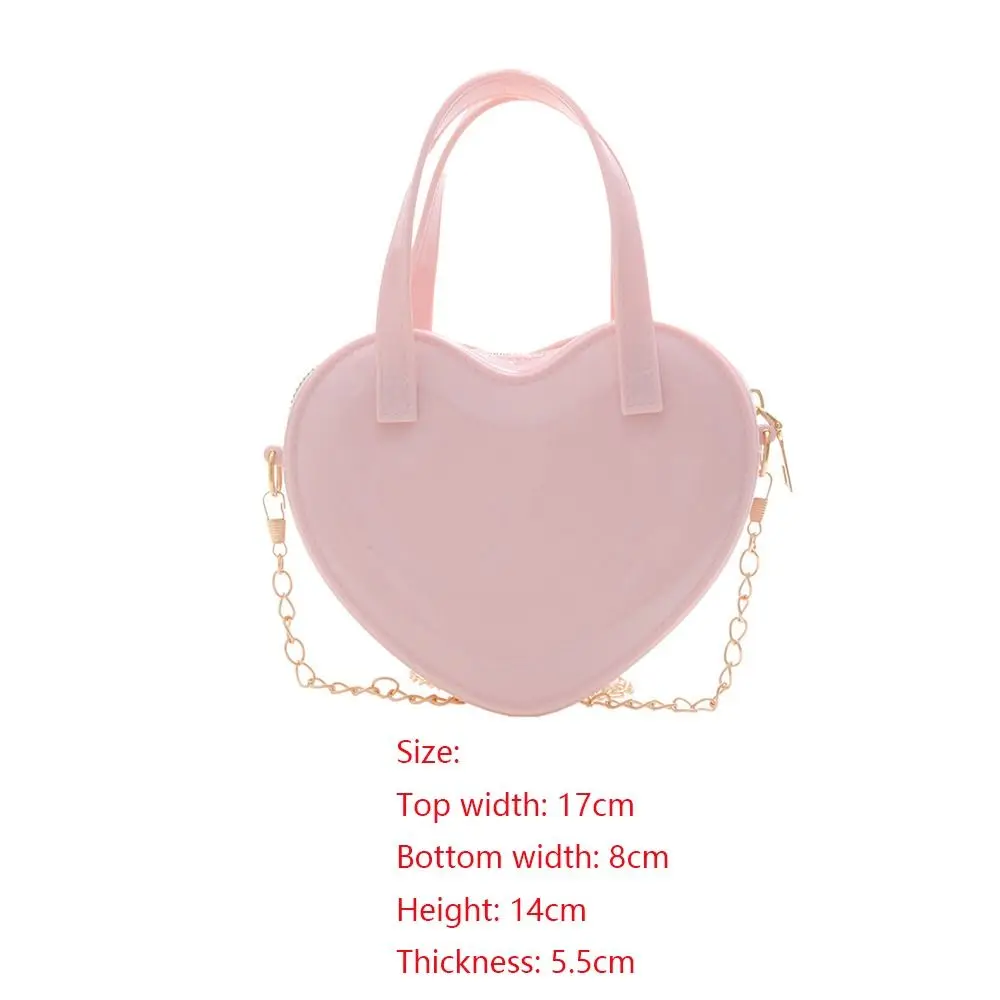 Women\'s New Mini Crossbody Chain Shoulder Bag Fashion Love Shape Candy Color Jelly Single Shoulder Bag Handbag Women\'s Satchel