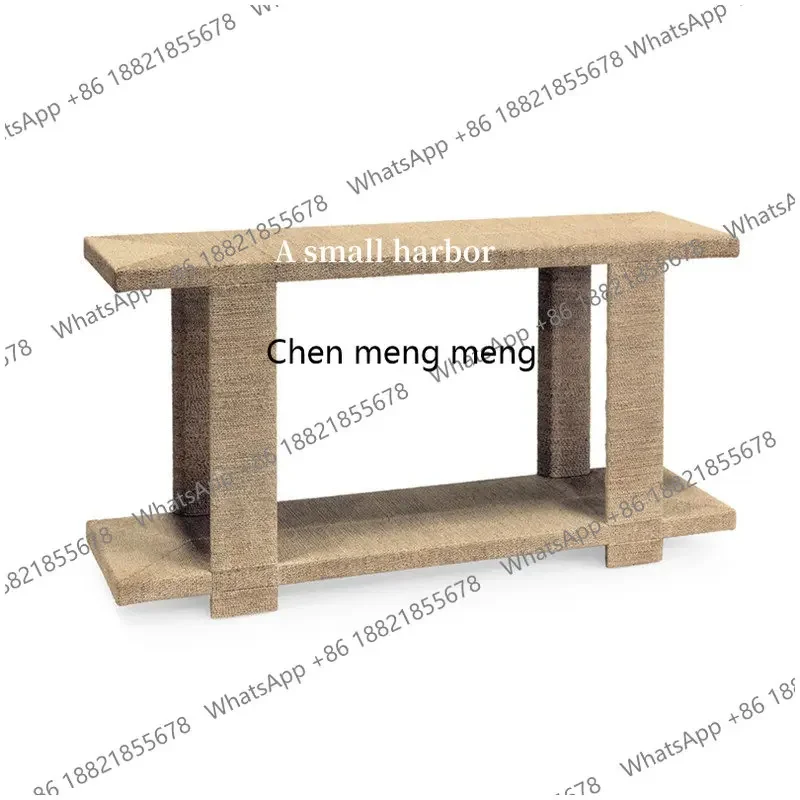 F150 Simple retro hemp rope woven entrance table Modern foyer, American entrance table Hotel end view table