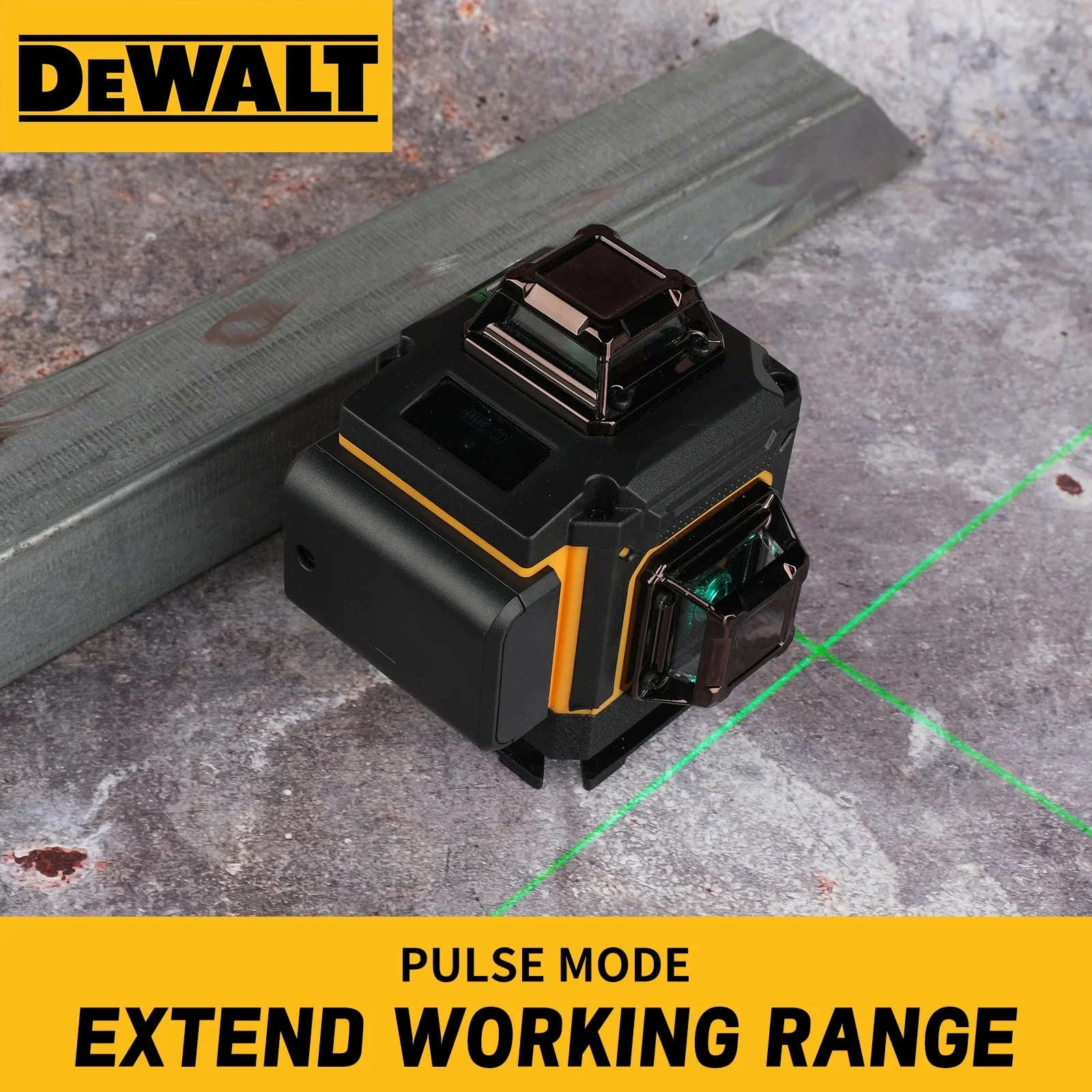 DEWALT New 4-Sided 360°Vertical 3-4D Green Beam 16-Line Self leveling Laser Level with Precise Vertical Cross - line Function