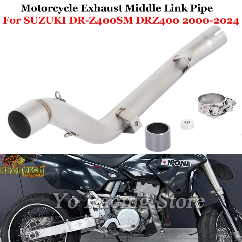 

Motorcycle Exhaust Escape System Stainless Steel Middle Link Pipe Slip On For Suzuki DRZ400 S / E / SM 2000 2021 2022 2023 2024