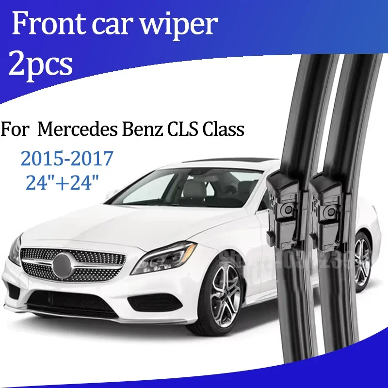 

For Mercedes Benz CLS Class W218 C218 2015-2017 2016 2017 Wiper Front Wiper Blades Windshield Windscreen Window Brush 24"+24"