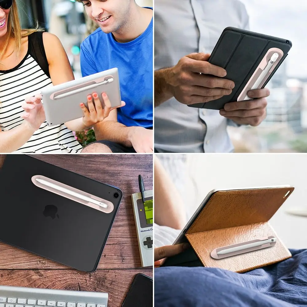 New Silicone Pencil Holder Magnetic Removable Adhesive Pen Slot Durable Tablet Stylus Storage Holder for Apple Pencil 1 2
