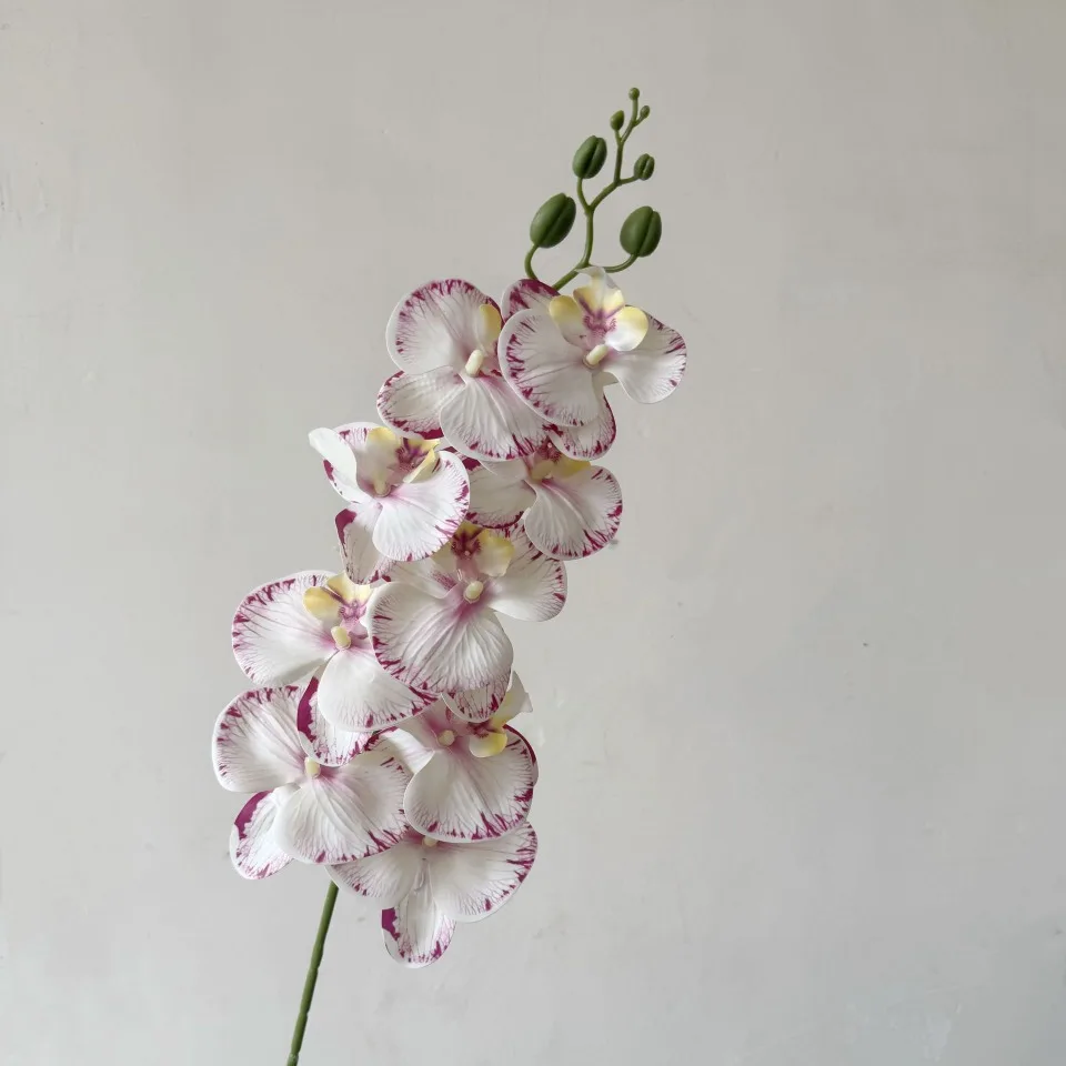 9-Köpfiger Künstlicher Phalaenopsis-Blumenzweig Realistische Seidenblume Künstliche Orchidee für Hochzeit, Party und Heimdekoration – Detail 17
