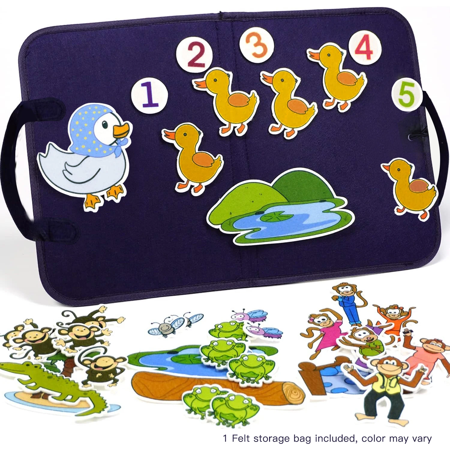 Children's Felt Storyboards, Montessori Toys, Early Childhood Education Toys, Four Sets of Cartoon Animal Game Sets, Travel Toys