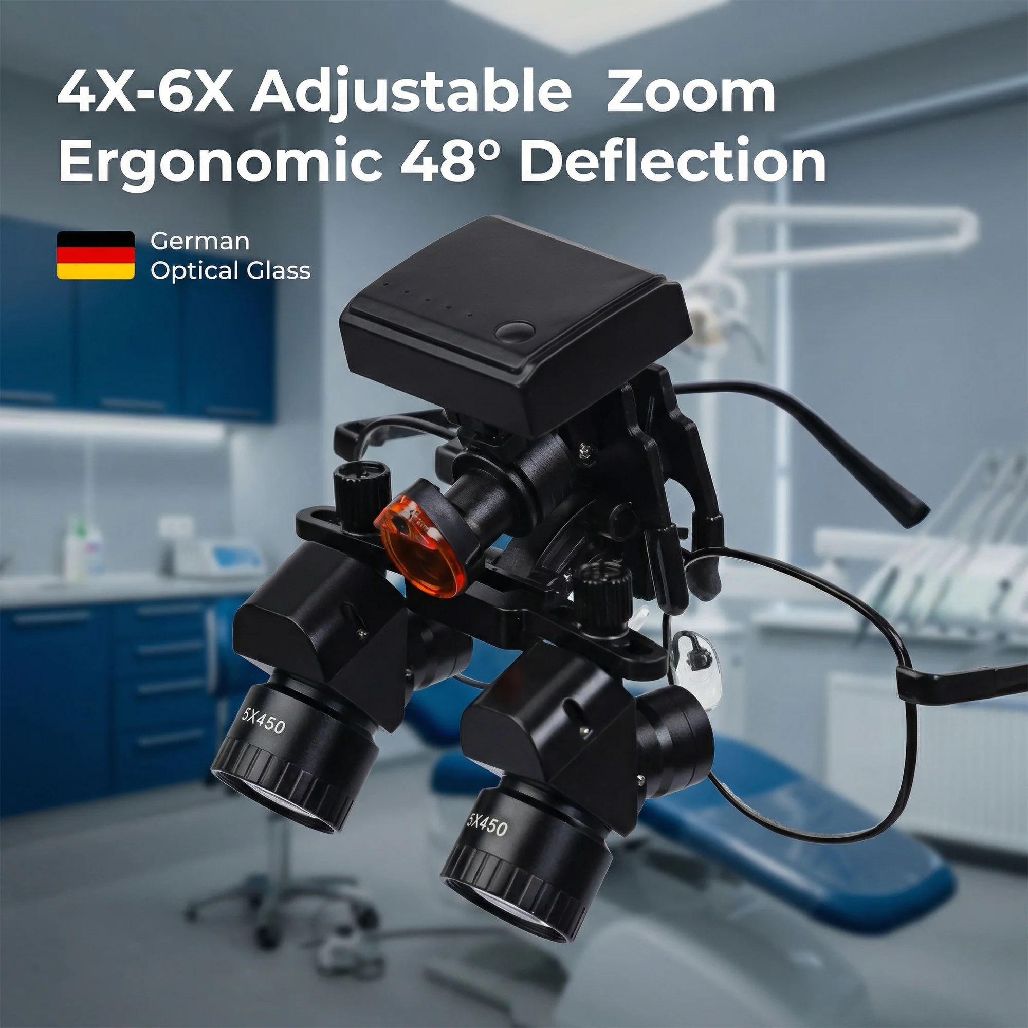 4X/5X/6X Electric Loupes with 5W LED Headlight and Plastic Protective Eyewear