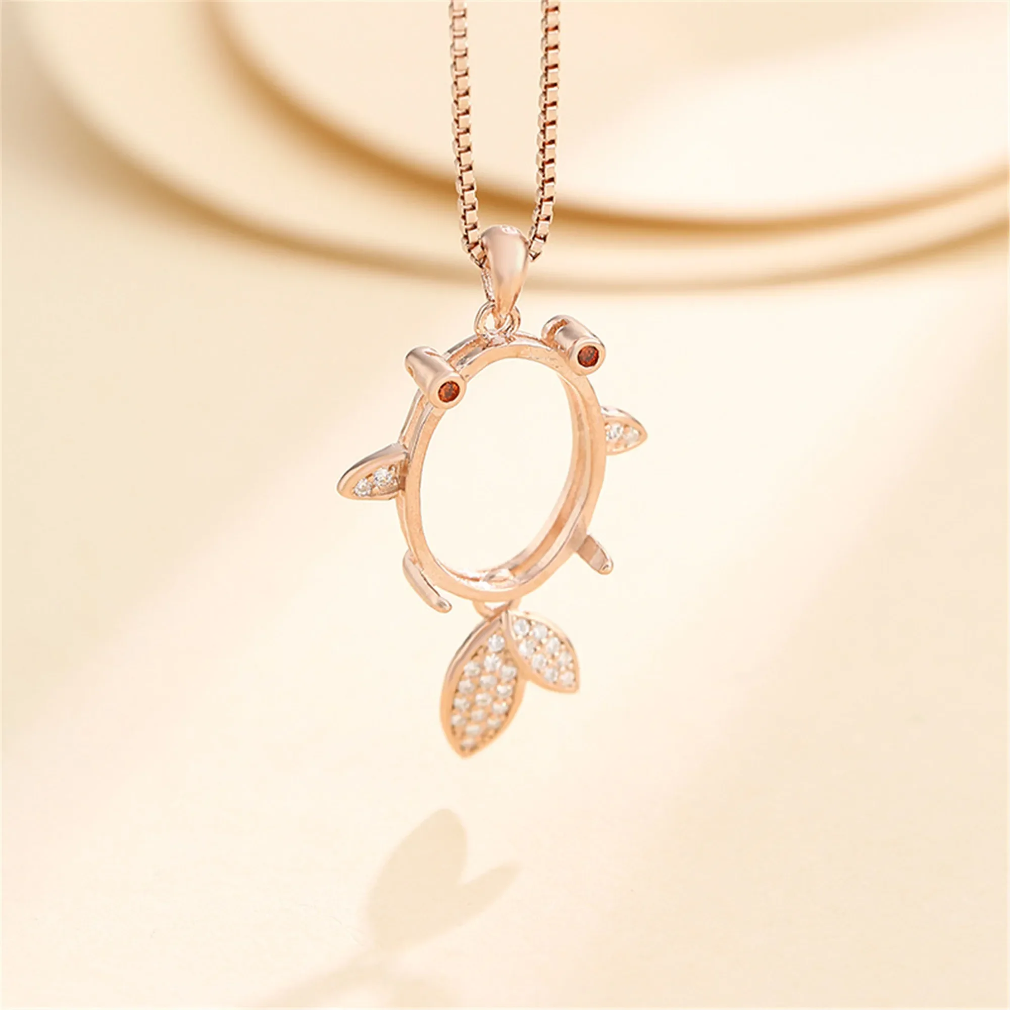 925 Silver Pendant Base for 8x10mm/9x11mm/10x14mm/12x16mm Oval Cabochons Goldfish Shape Pendant Setting