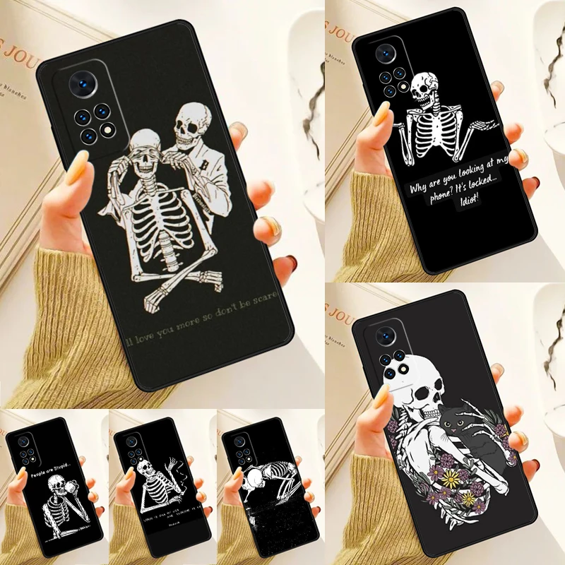 Aesthetic Skeleton Case For Samsung Galaxy S24 Plus S23 S20 S21FE Lite S22 Ultra Note 20 S8 S9 S10 Phone Coque