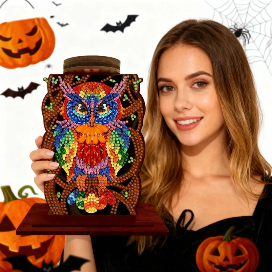 

Owl DIY Diamond Art Tabletop Decorations Acrylic Special Shape Christmas Desktop Diamond Art Kits Diamond Painting Desktop Decor