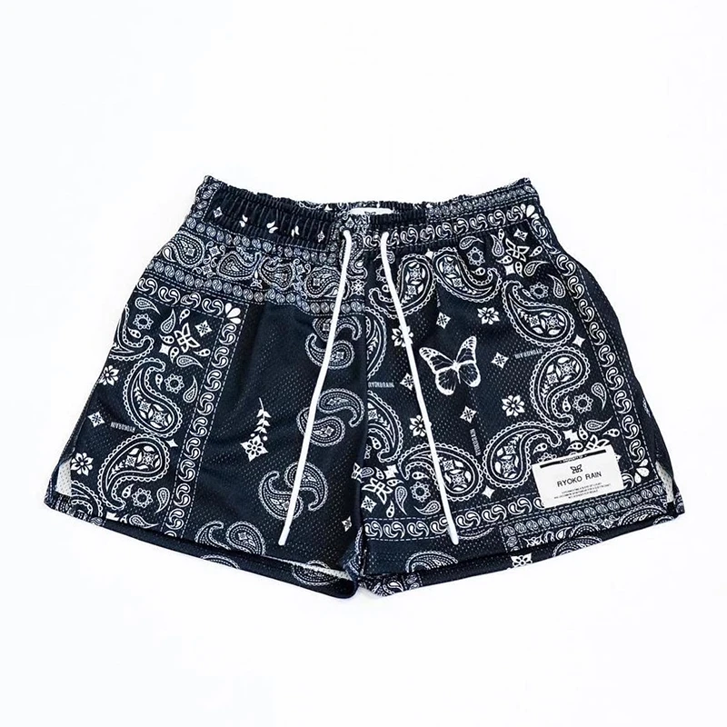 RYOKO RAIN New summer men's shorts men and women's fashion beach seaside casual shorts mesh sports quick-drying quarter pants