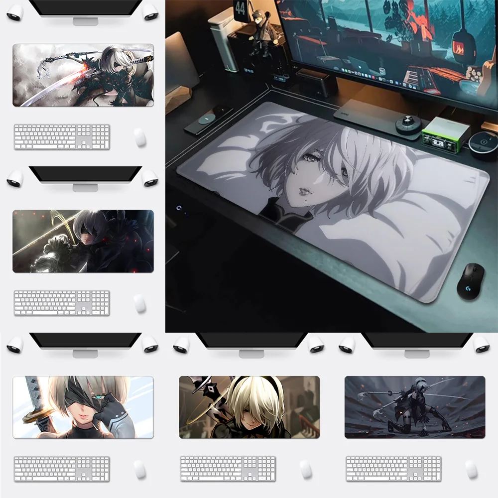 N-Nier Automatas 2b Mousepad HD Printing Computer Gamers Locking Edge Non-slip Mouse Pad XXL90x40cm Keyboard PC Desk Pad