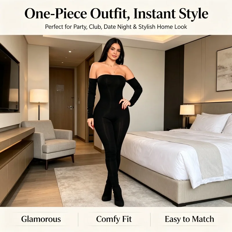 Fashion Street Style One Shoulder Strapless Jumpsuit Low Waist Short Pants Thin Fabric Wrap Chest Design Spring Collection
