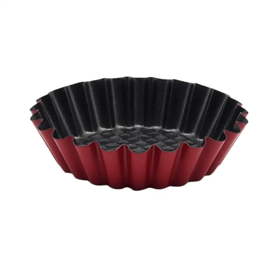 Cake Tin Fluted Flan Dish High Carbon Steel Tart Mold Smooth Edge Baking Mould for Dessert and Pastry Work