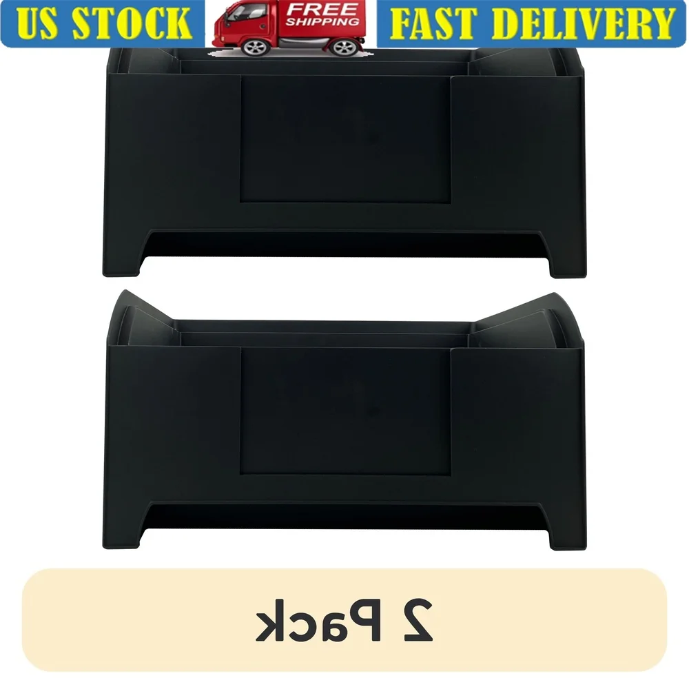 

2 Pack Large Stackable Plastic Storage Bins with Built in Label Insert Organizing Garage Office and Home Spaces