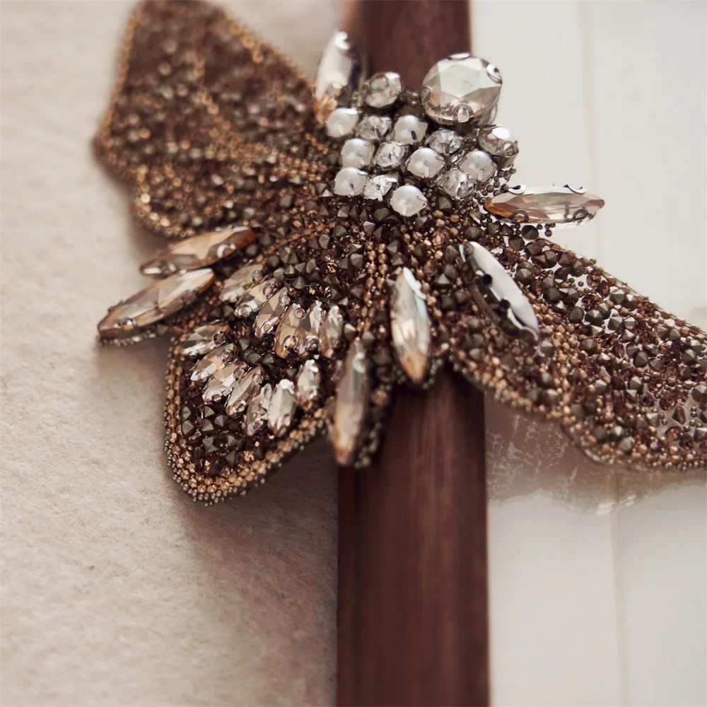 Flatback Rhinestone 1 Pcs Hot Fix Crystal Glass Motif Rhinestone Decorative Chain Rhinestone Chain for Dresses Shoes DIY Crafts