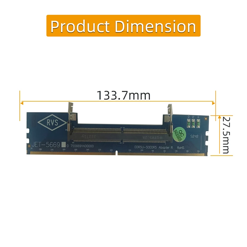 Ordinateur portable DDR5 RAM vers ordinateur de bureau Carte adaptateur RAM U-DIMM DDR5 vers bucDDR5 Convertisseur SO-DIMM d'ordinateur portable vers ordinateur de bureau UDIMM Mémoire RAM Riser