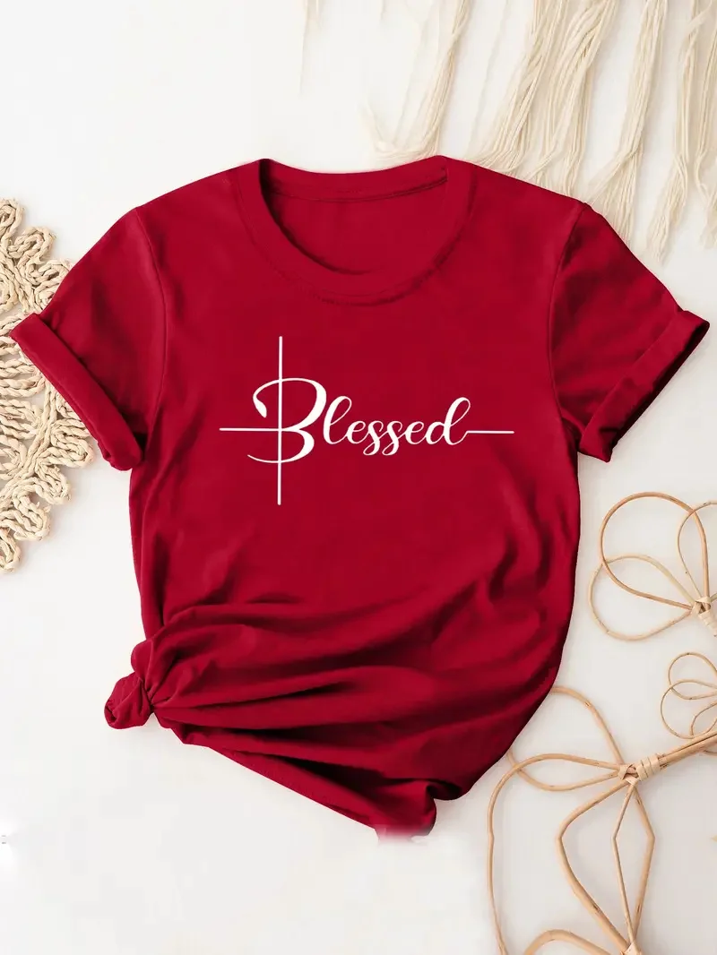 

Cute Graphic Letter Print T-Shirt, Casual Loose Short Sleeve Fashion Summer T-Shirts Tops Women's Clothing