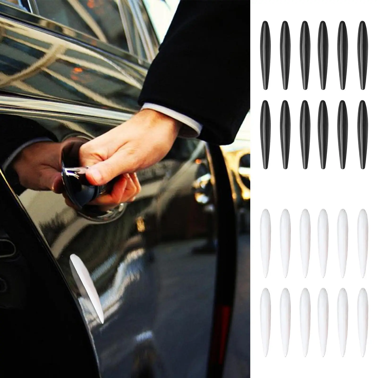 

Door Guards for Cars 12 Pieces Car Side Door Protector Anti-Collision Trim Sticker Exterior Accessories for Sedan Truck SUV
