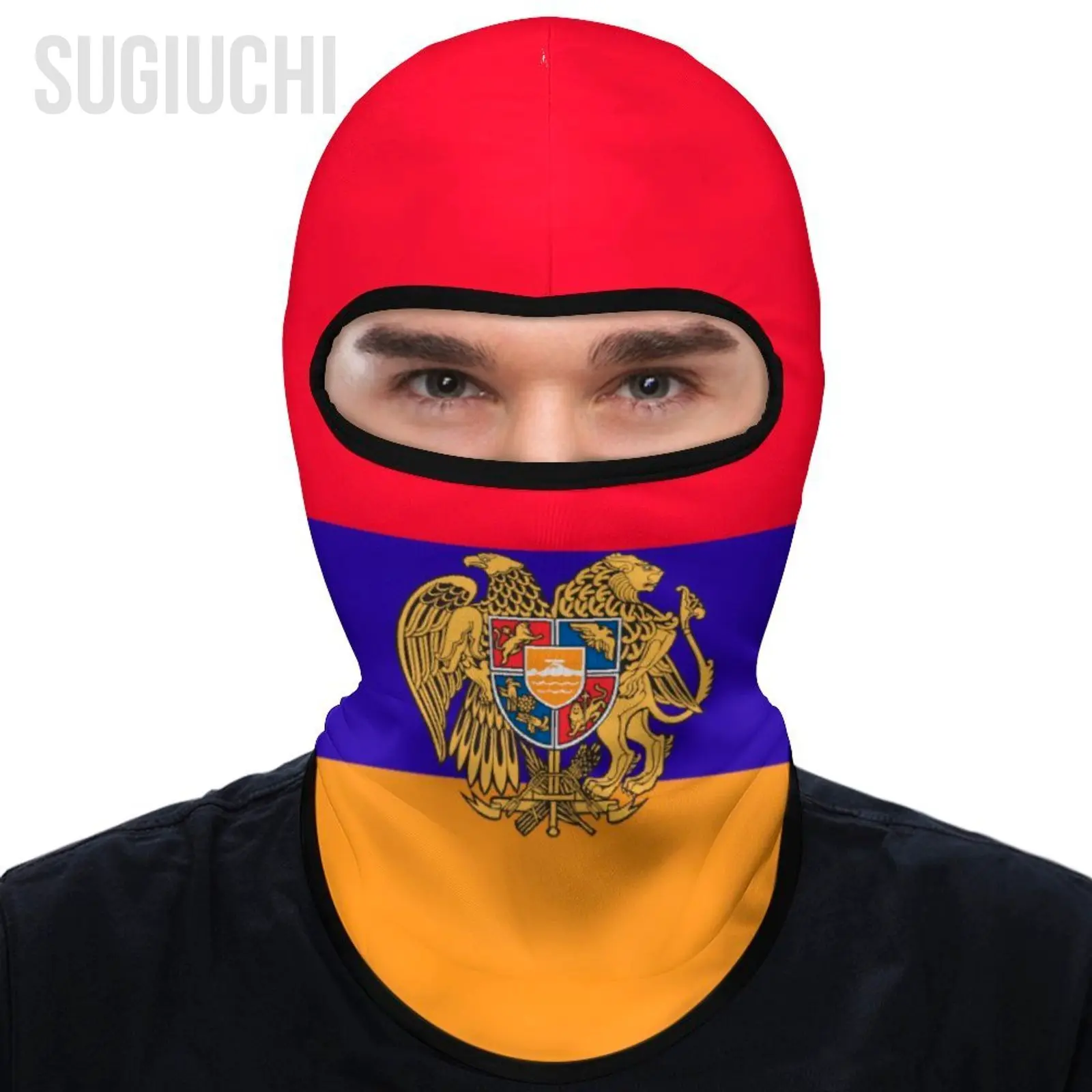 Armenia Flag Outdoor Cool Sunscreen Motorcycle Face Mask Moto Biker Wind Cap Mask Stopper Windproof Bicycle Cycling Headgear