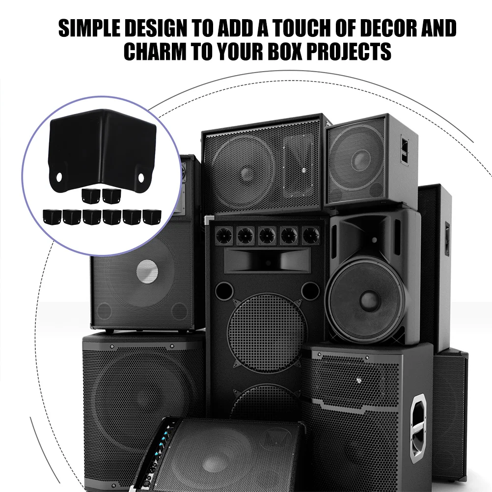 

12 Pcs Black Electroplated Corner Protectors Metal Box Guards for Furniture Wood Boxes Speaker Box Corner Protectors Cabinets