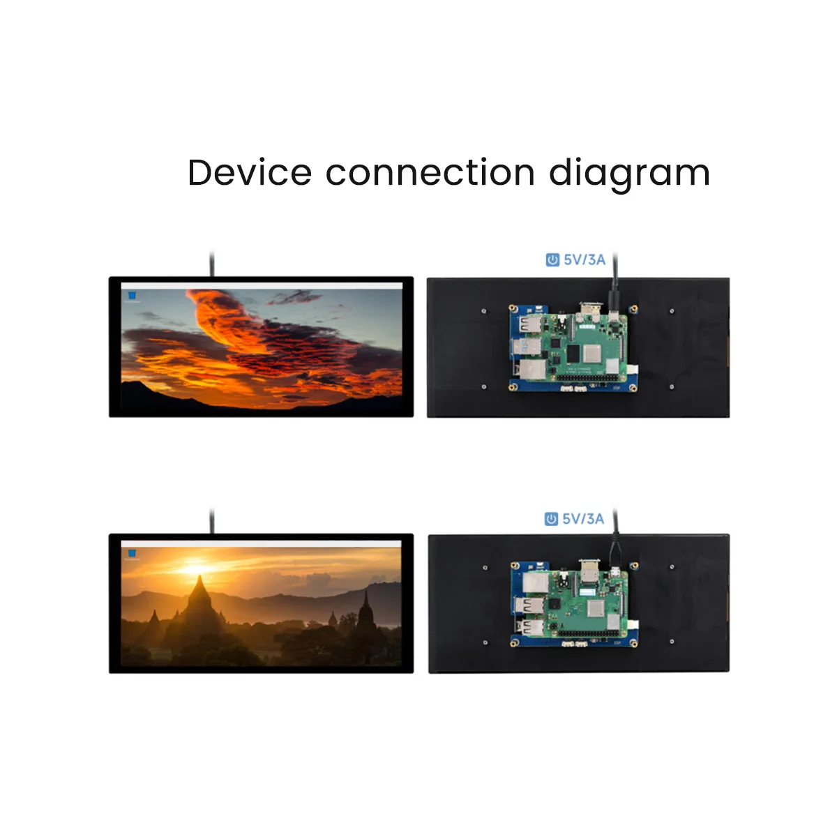 Imagem -06 - Qled Touch Screen para Raspberry pi Monitor de Computador Monitor hd Plug Eua Ips Capacitivo 10 Polegada 1600x720