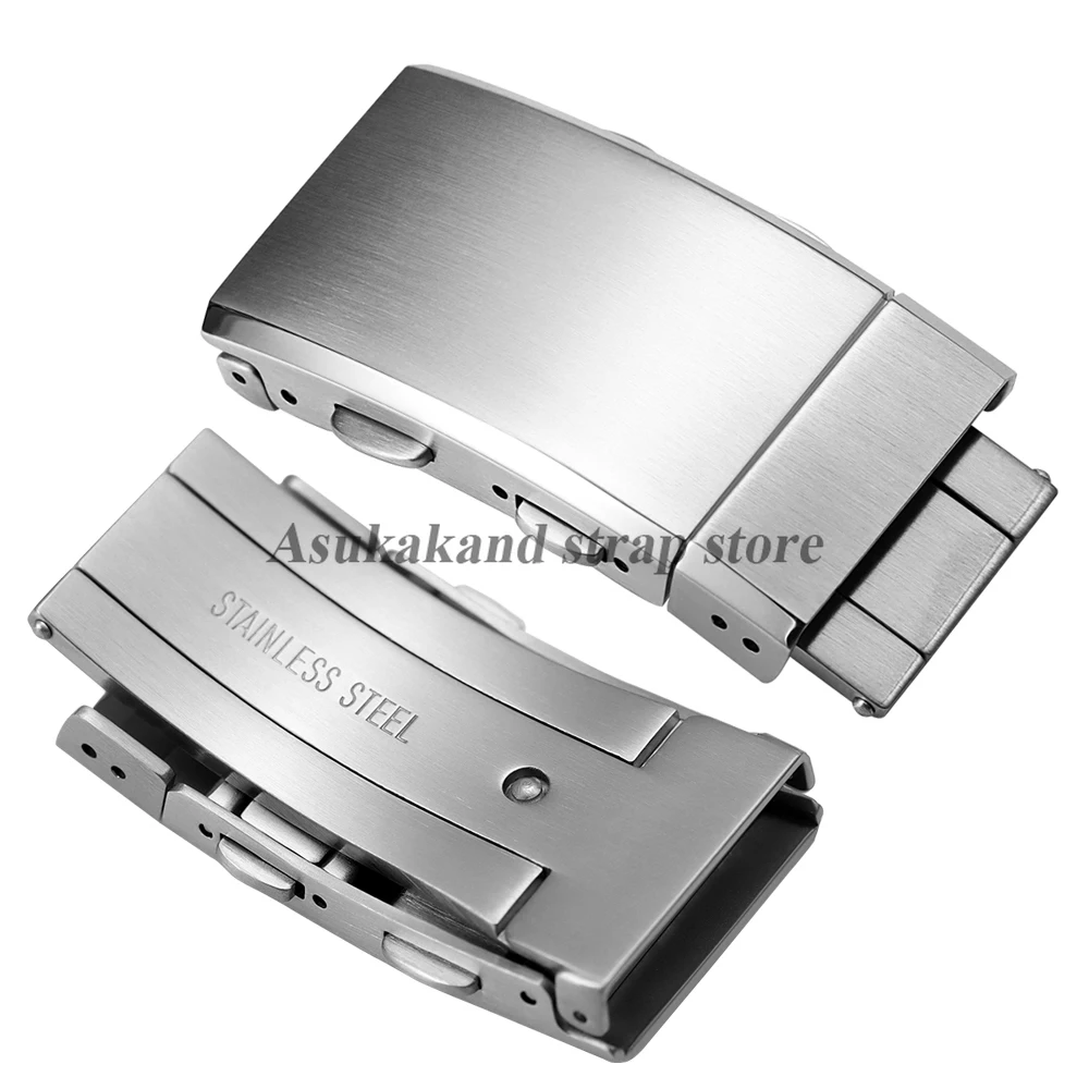 18 مللي متر 20 مللي متر 22 مللي متر 316L الصلبة الفولاذ المقاوم للصدأ مشبك قابل للتعديل ل Seiko ل أوميغا حزام الساعات للطي المشبك زر معدني اكسسوارات